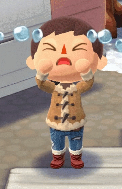 Animal Crossing boy villager crying GIF