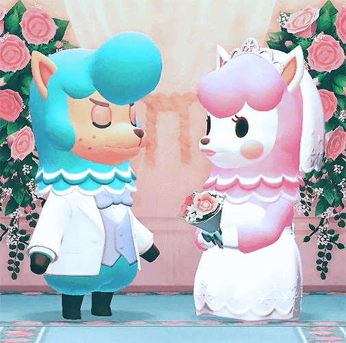 Animal Crossing Cyrus Reese Wedding GIF