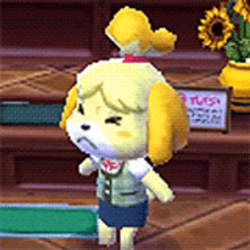 Animal Crossing Isabelle sneeze star GIF