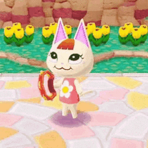 Animal Crossing Merry cat tambourine GIF