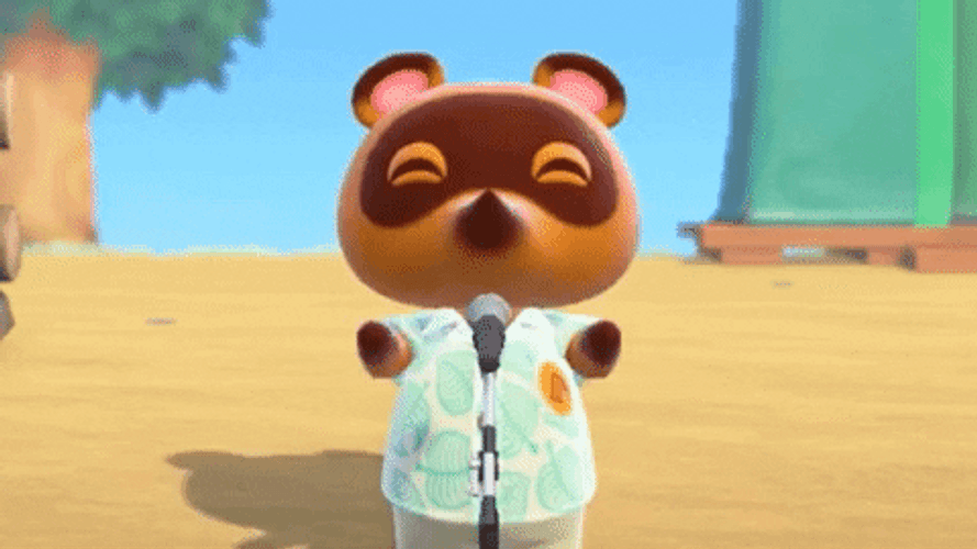 Animal Crossing Tom Nook clapping GIF