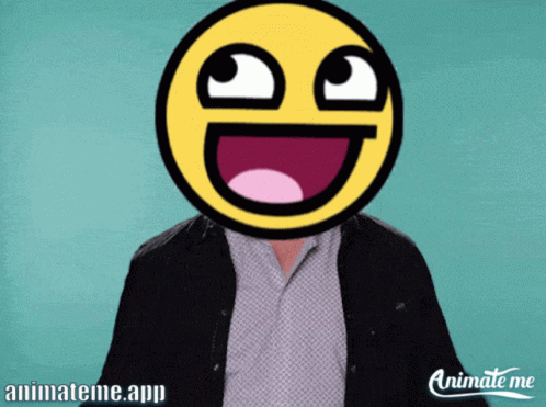 Animate Me App Shows A Man With A Smiley Face In Front Of His Face GIF