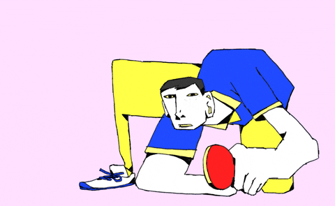 Animated Abstract Man Fast Reflexes Table Tennis GIF