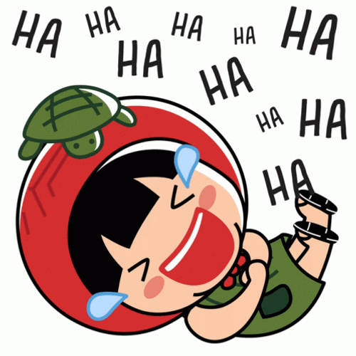 Animated Ang Kueh Laughing On Floor GIF