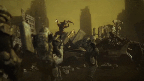 Animated Arachnid Attacking Starship Troopers GIF