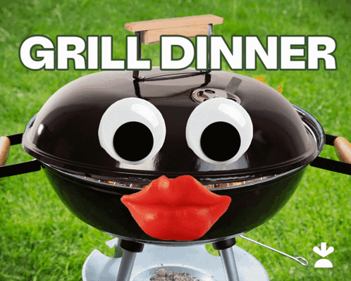 Animated Barbecue Grill Funny Face GIF