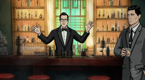 Animated Bartender Calling Potential Customer GIF