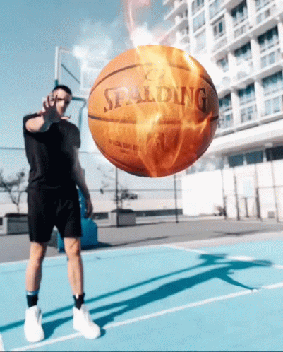 Animated Basketball Fire Spalding GIF