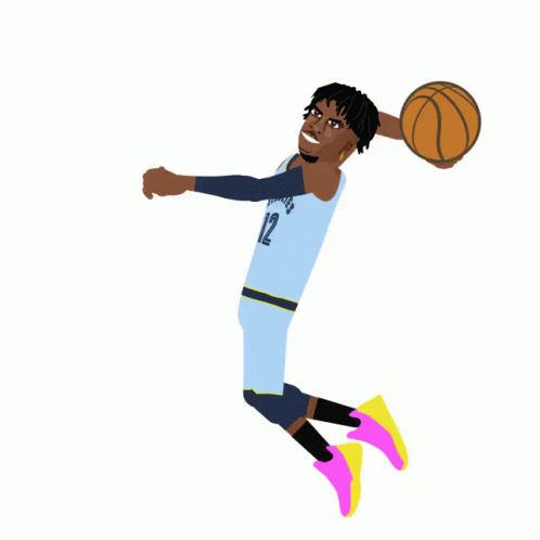 Animated Basketball Ja Morant Card Dunk GIF