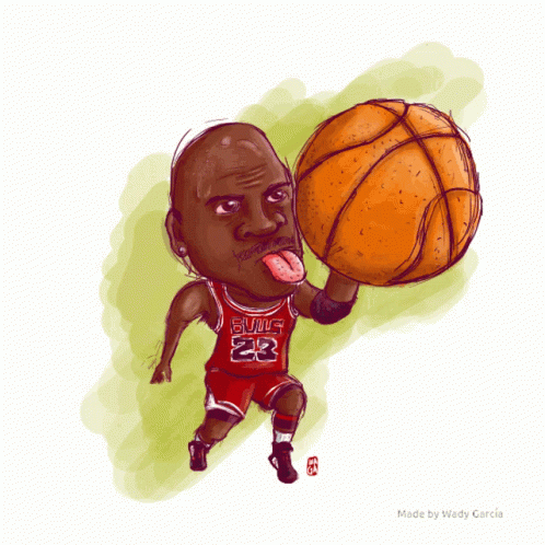 Animated Basketball Michael Jordan Tongue Out GIF