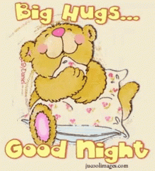 Animated Bear Big Good Night Hugs GIF