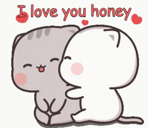 Animated Bear Kissing I Love You Honey GIF
