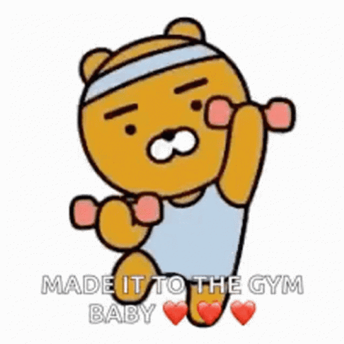 Animated Bear Made It To Gym Meme GIF