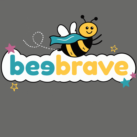 Animated Bee Brave Text GIF