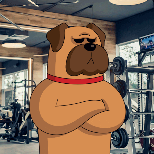 Animated Big Dog Biceps Expands GIF