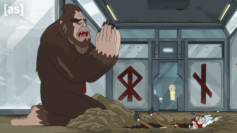 Animated Big Foot Praying GIF