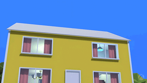 Animated Bird Kicked Out Of House GIF