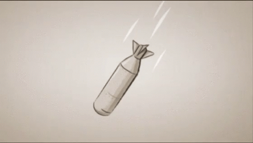 Animated Black And White Nuclear Bomb GIF