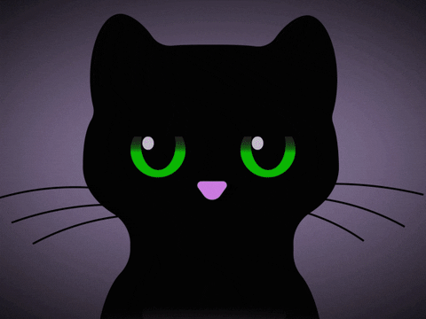 Animated Black Cat Happy Halloween GIF