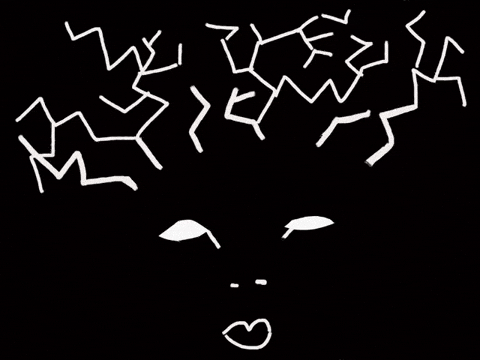 Animated Black Crazy Hair GIF