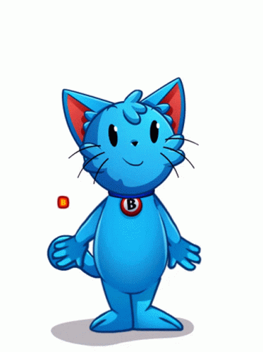 Animated Blue Cat Jumping That's A Bingo GIF