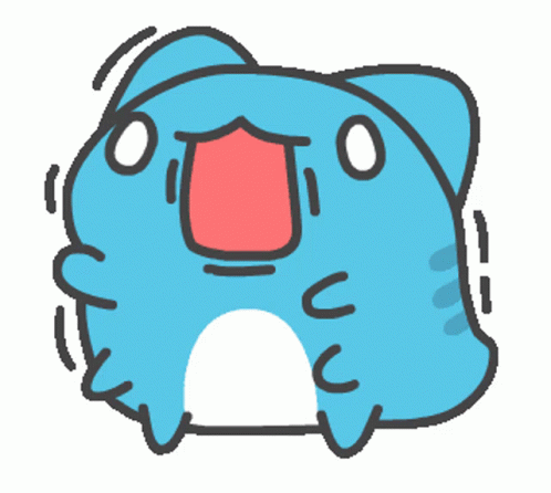 Animated Blue Cat Screaming GIF