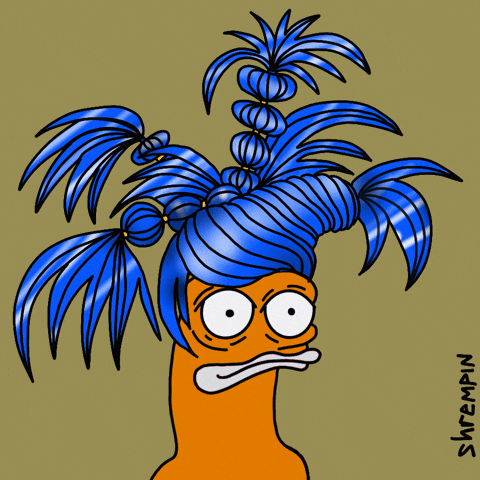Animated Blue Crazy Hair GIF