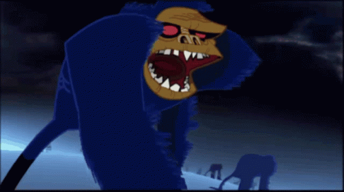 Animated Blue Gorilla Disintegrate GIF