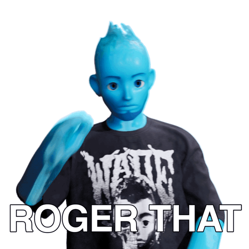 Animated Blue Guy Roger That Salute GIF