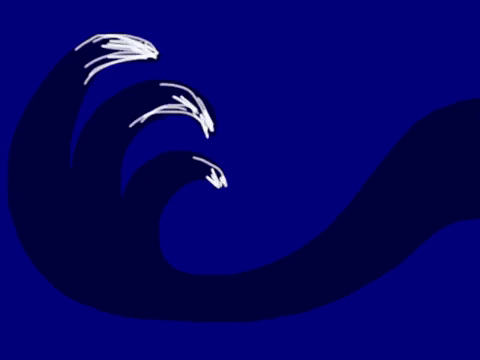 Animated Blue Wave Hair GIF