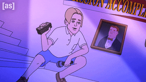 Animated Boss Makes A Dollar I Make A Dime Let It Rain GIF