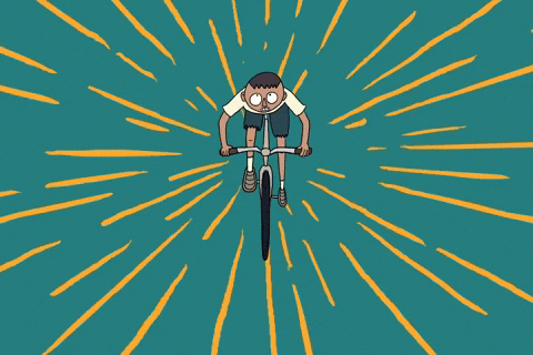 Animated Boy Fast Riding Bike GIF