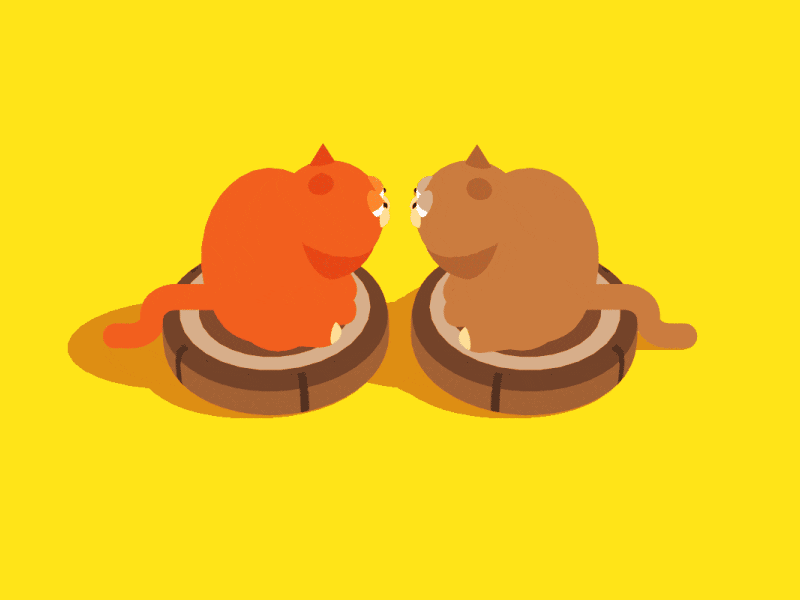 Animated Brown And Orange Cat Spinning Across GIF
