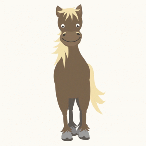 Animated Brown Horse Laughing GIF