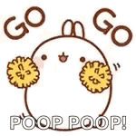 Animated Bunny Gotta Poop Cheer GIF