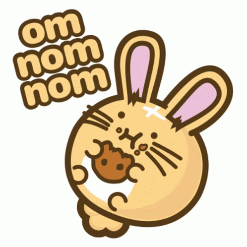 Animated Bunny Munching Famous Amos Cookie GIF