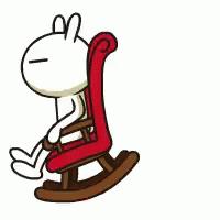 Animated Bunny Rocking Red Chair GIF