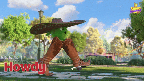 Animated Bunny Wearing Cowboy Boots GIF