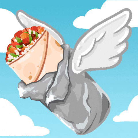 Animated Burrito With Wings GIF