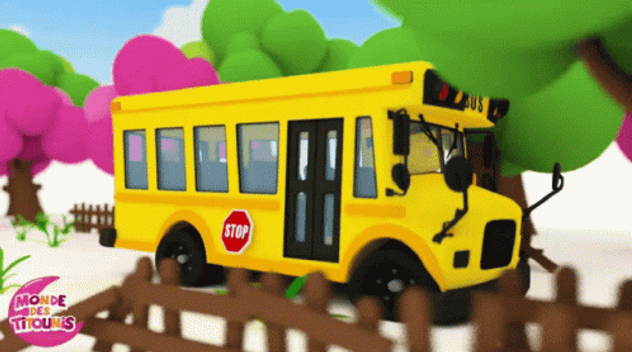 Animated Bus Dancing Cartoon Monde Des Titounis GIF