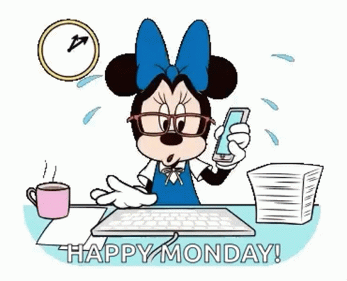 Animated Busy Monday Minnie Mouse GIF