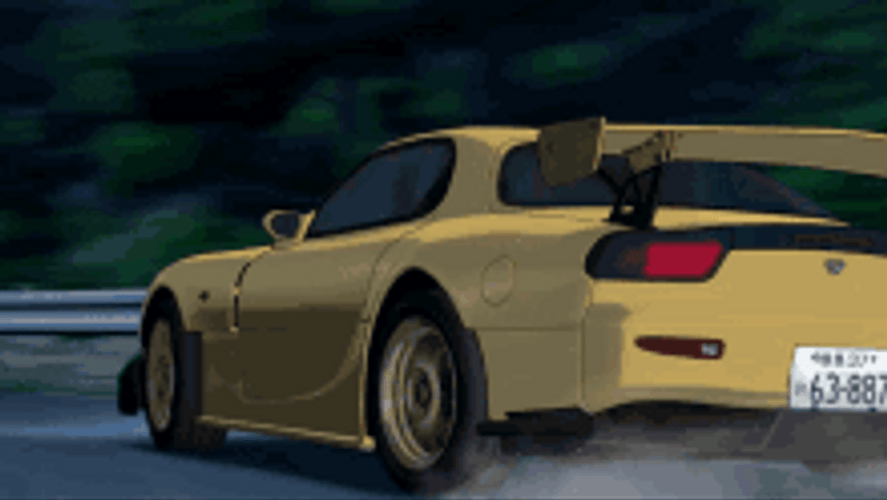 Animated Car Drifting On The Highway GIF