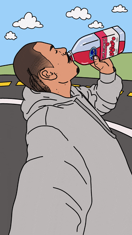 Animated Cartoon Drinking Juice GIF