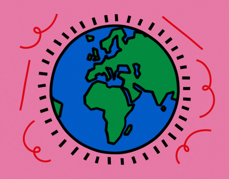 Animated Cartoon Globe Spinning GIF