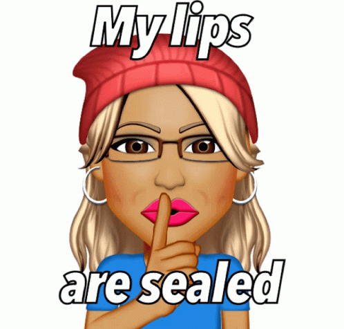 Animated Cartoon Shh Lips Sealed GIF
