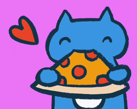 Animated Cat Eat Pizza GIF