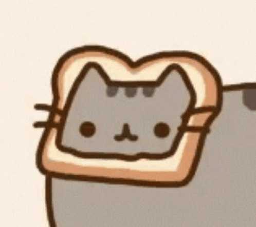 Animated Bread Pusheen Cat Bouncing GIF