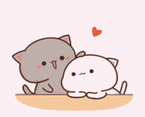 Animated Cat Goma Patting Peach Head GIF