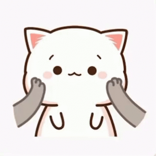 Animated Cat Peach Cheek Pinch GIF