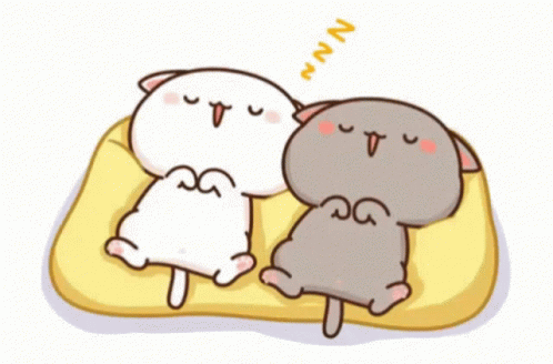 Animated Cat Peach And Goma Sleeping GIF